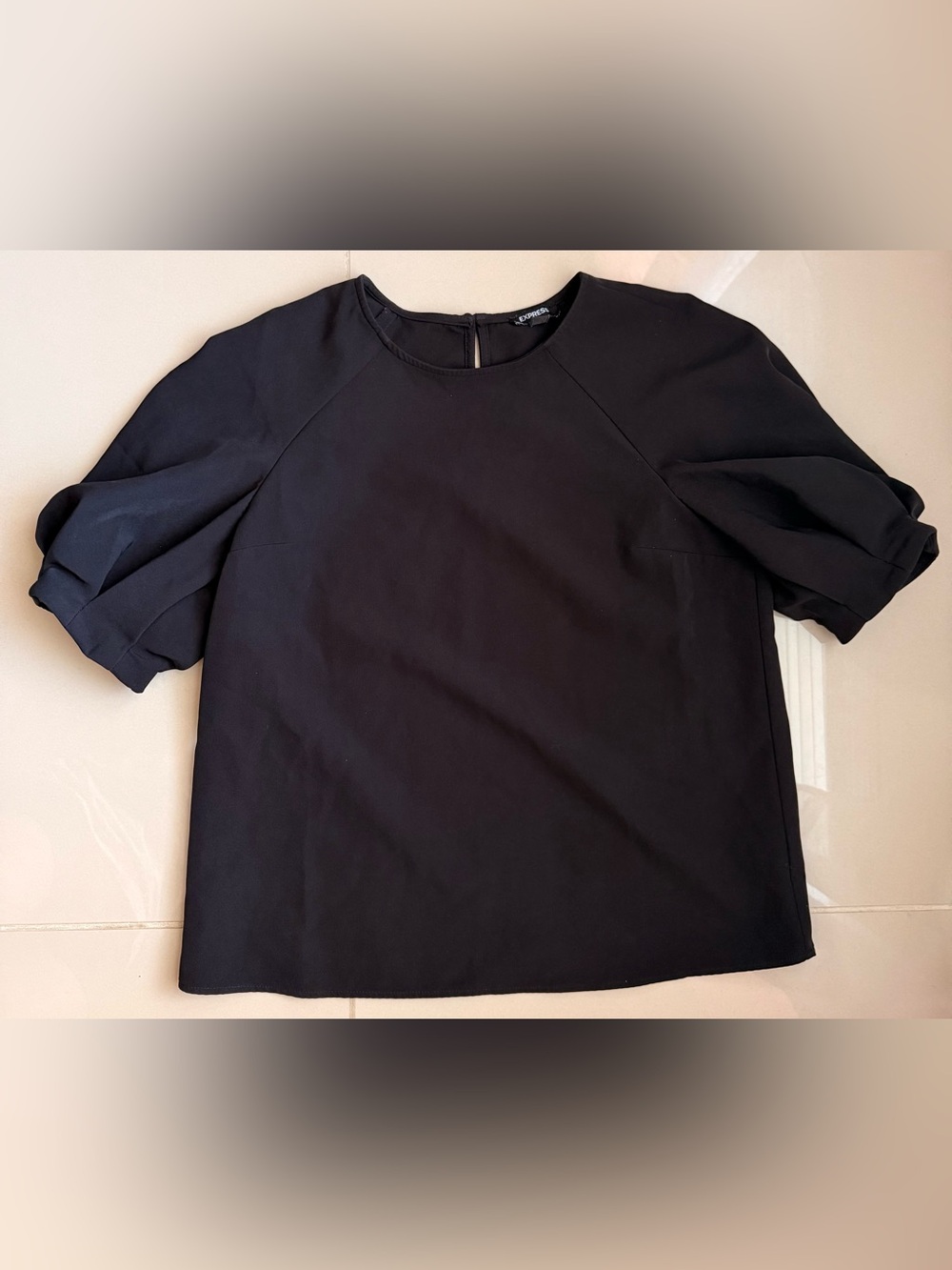 Express Black Puff Sleeve Blouse - Size S